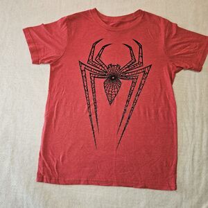 Marvel Spider-Man Red Boy's Graphic Crew Neck T-Shirt Size L Regular Fit